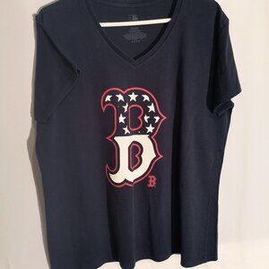 Boston Red Sox Ladies Short Sleeves V-neck T-shirt